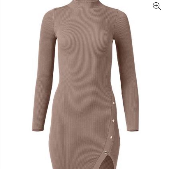 6 hours onlyBeige womenโs sweater Ribbed Button Detail Dress Size 1X NWT - Picture 6 of 9